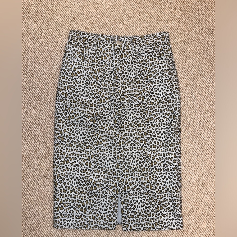 FRNCH Leopard MIDI Jean Skirt